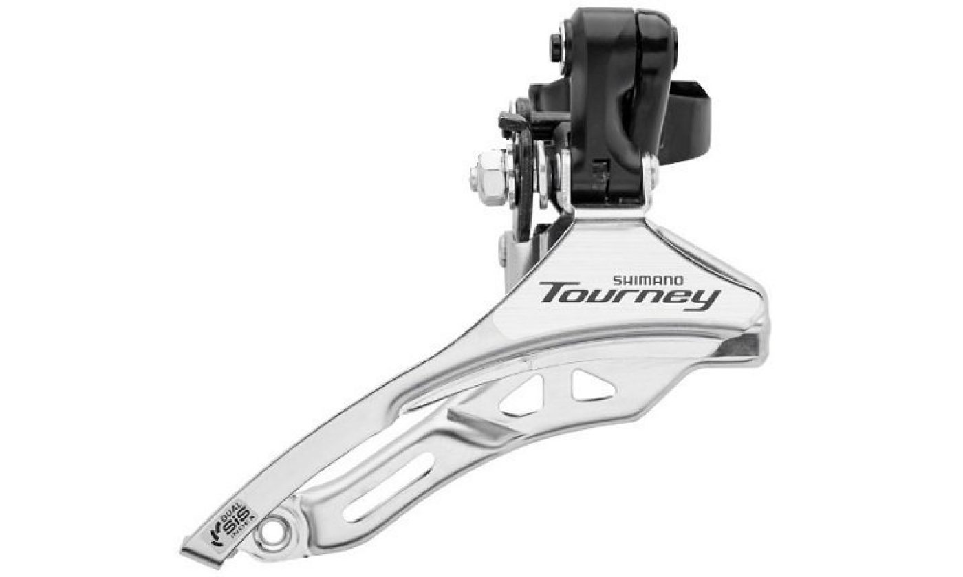 Перемикач передній Shimano FD-TY300 TOURNEY 31,8мм верхня тяга, чорний-сірий Перемикач передній Shimano FD-TY300 TOURNEY 31,8мм верхня тяга, чорний-сірий