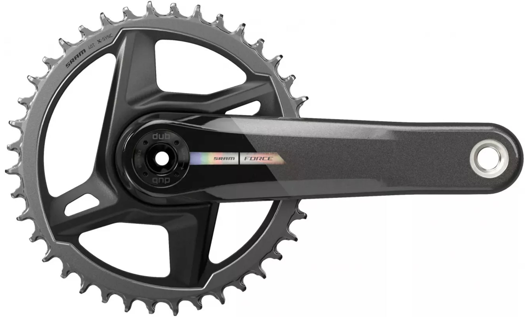 Комплект шатунів Sram FORCE 1 DUB, 175мм, 38Т, чорний (OEM) Комплект шатунів Sram FORCE 1 DUB, 175мм, 38Т, чорний (OEM)