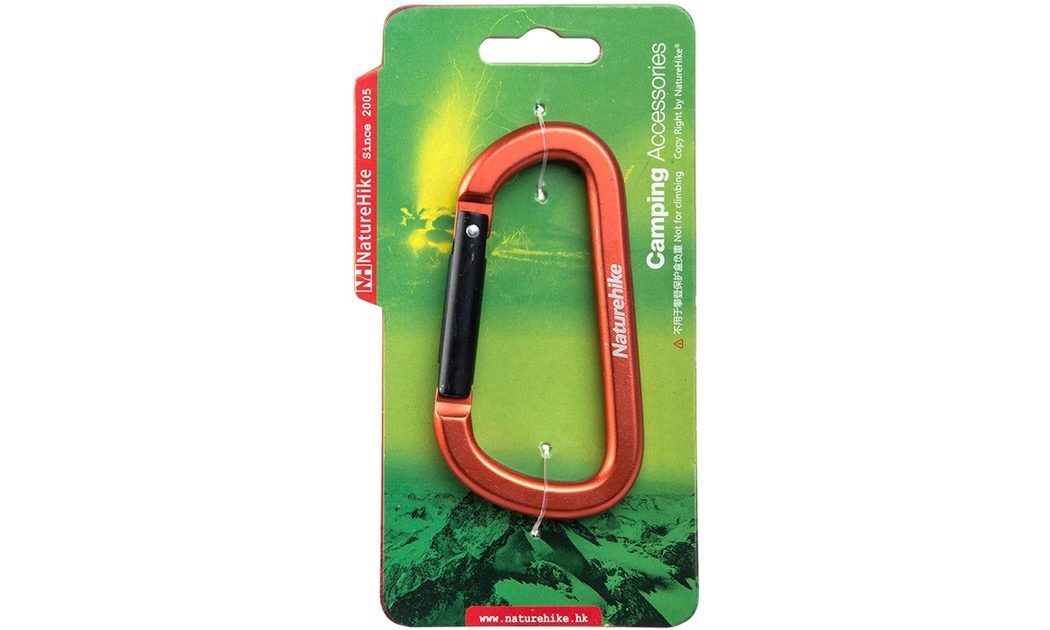 Карабин многофункциональный Naturehike D-type 80 мм NH15A001-H orange 