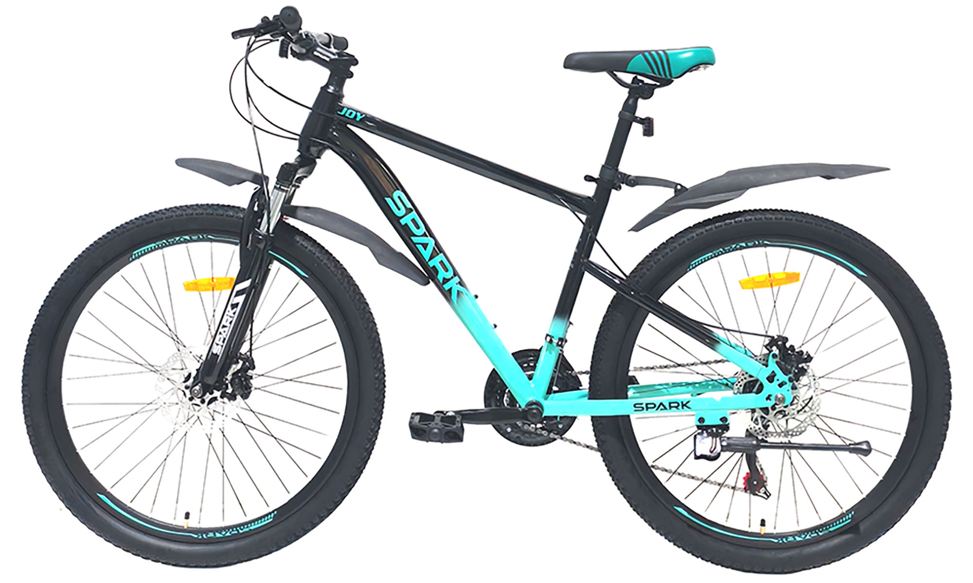 Велосипед SPARK JOY 26", розмір M, рама 17", 2025, чорний з бірюзовим 3