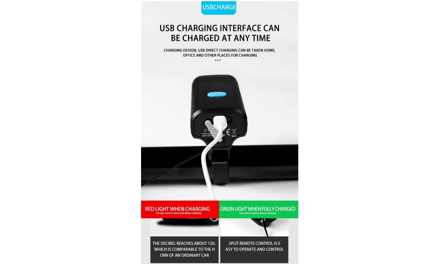 Передня фара GM-858 на кермі, чорний-віолеток 6 Передня фара GM-858 на кермі, чорний-віолеток 6