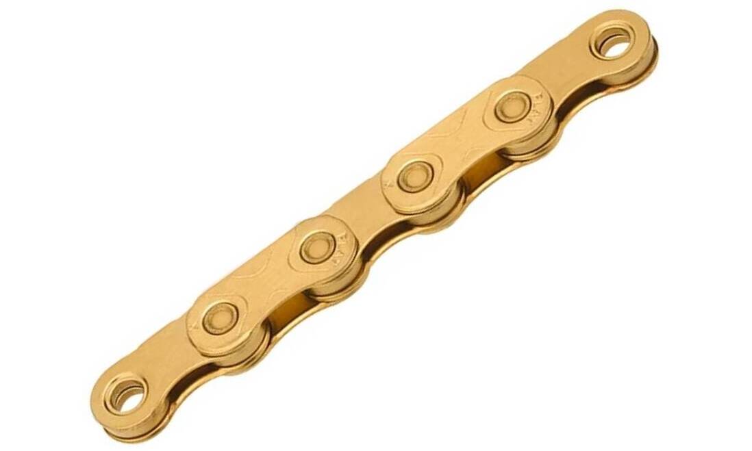 Цепь KMC X Flat Ti-N Gold 13/12 скоростей, 126 звеньев + замок, золотистый 2