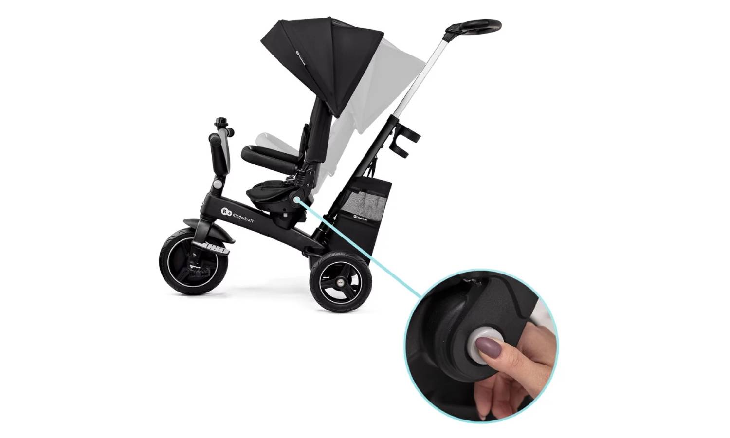 Триколісний велосипед Kinderkraft Easytwist Black 5