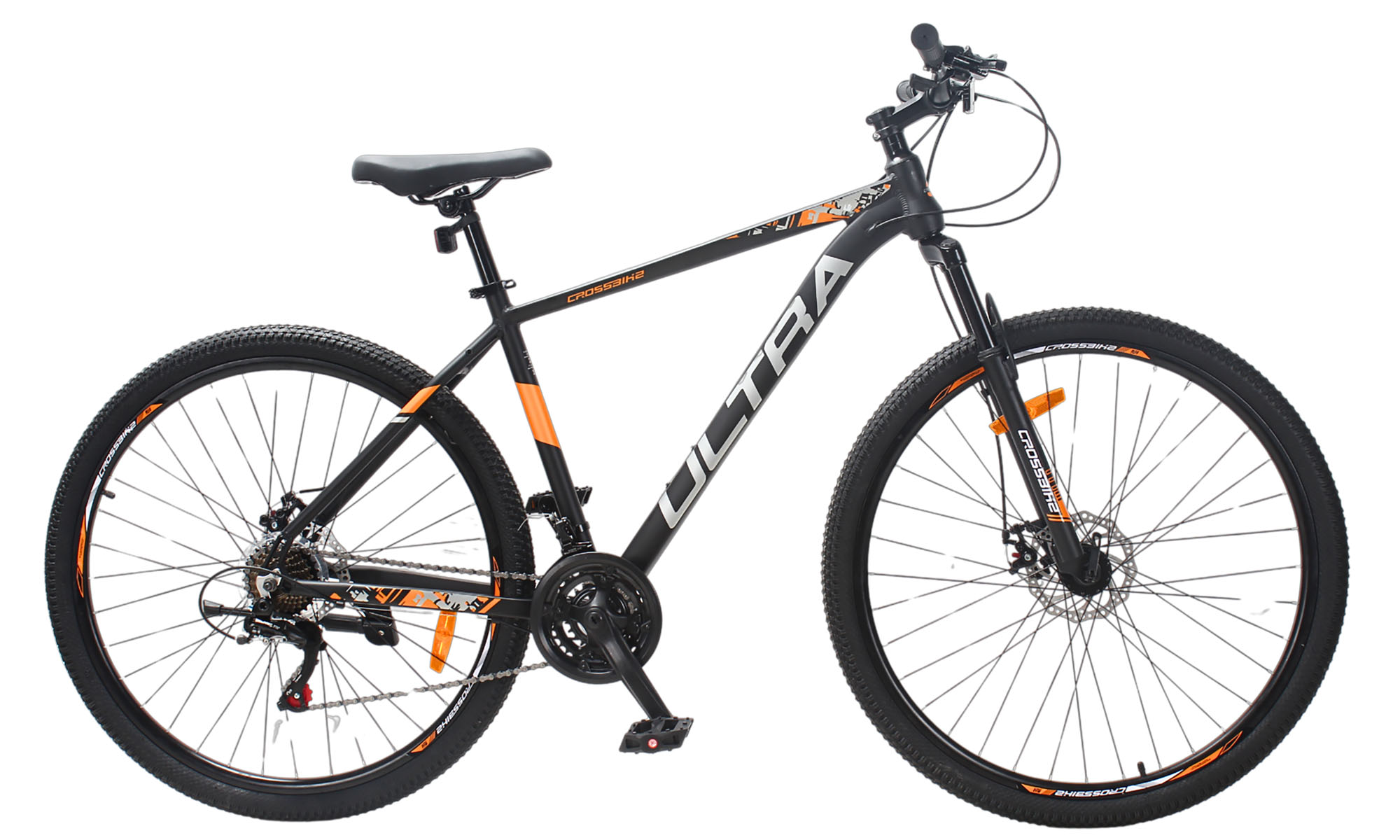 Велосипед CrossBike ULTRA 29", размер L, рама 19", год 2025, Чёрный-Оранжевый Велосипед CrossBike ULTRA 29", размер L, рама 19", год 2025, Чёрный-Оранжевый
