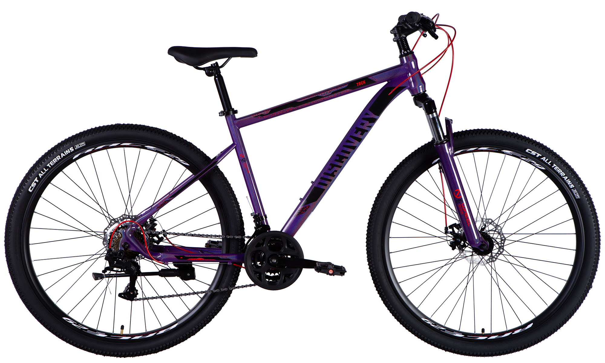 Велосипед Discovery TREK DD FR 29", размер L, рама 19", год 2025, фиолетовый 