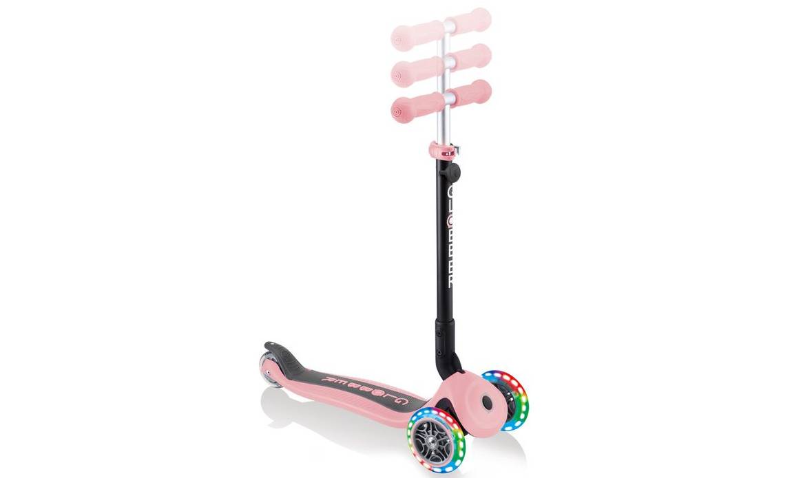 Самокат GLOBBER GO UP FOLDABLE PLUS LIGHTS пастельно-рожевий, 1.5+ 6 Самокат GLOBBER GO UP FOLDABLE PLUS LIGHTS пастельно-рожевий, 1.5+ 6