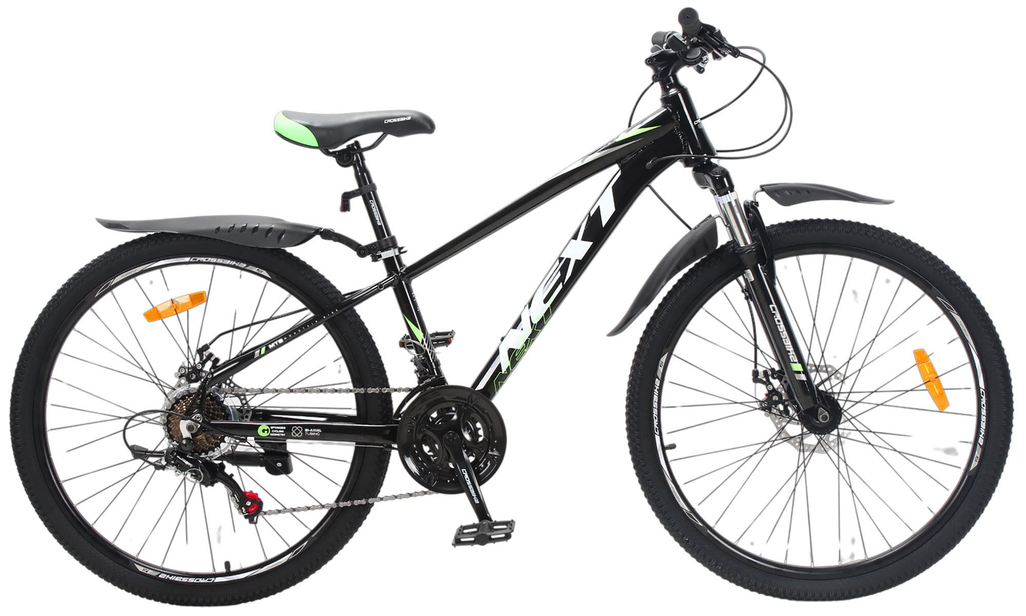 Фотография Велосипед Crossbike Next  27.5", размер L, рама 19", 2025, Черный-Зеленый