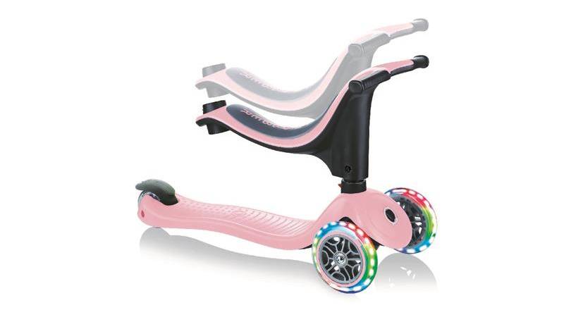 Самокат GLOBBER серии GO UP SPORTY пастельный розовый со светящимися колесами 1+ 3