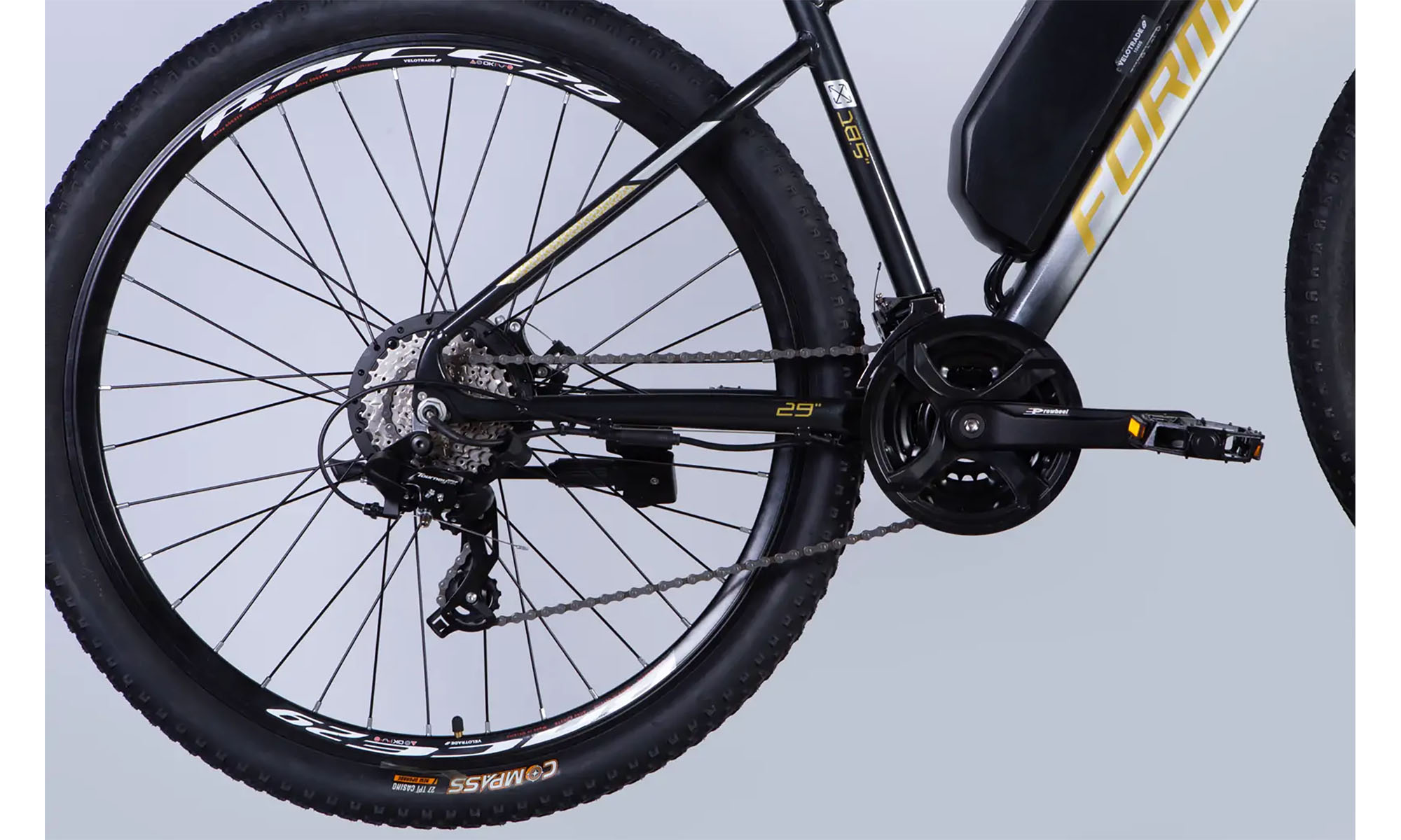 Велосипед с электроприводом Formula eF-1 DD CS 29", размер XL, рама-21", 48B, 17.5А*ч, 500Вт, год 2026, серебристо-черный 4