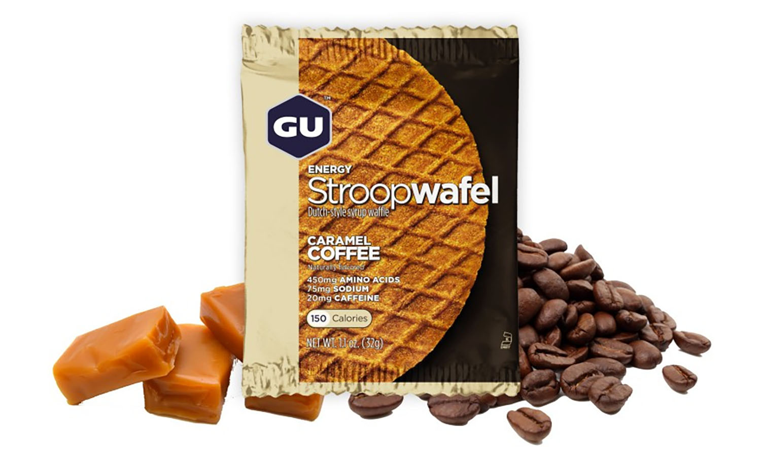 Фотография Энергетическая вафля GU Energy Stroopwafel Caramel Coffee, 32 г (20 мг кофеина)