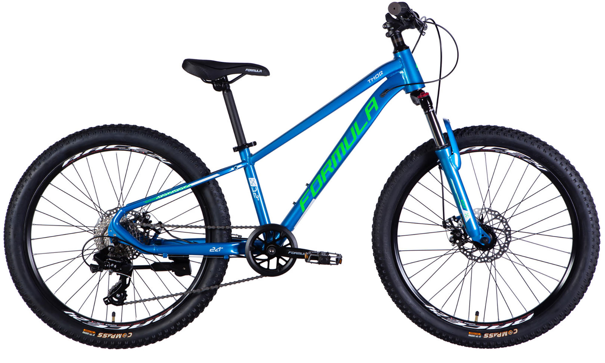 Велосипед Formula THOR DD CS, 24", размер XS, рама-12", год 2026, синий с зеленым 