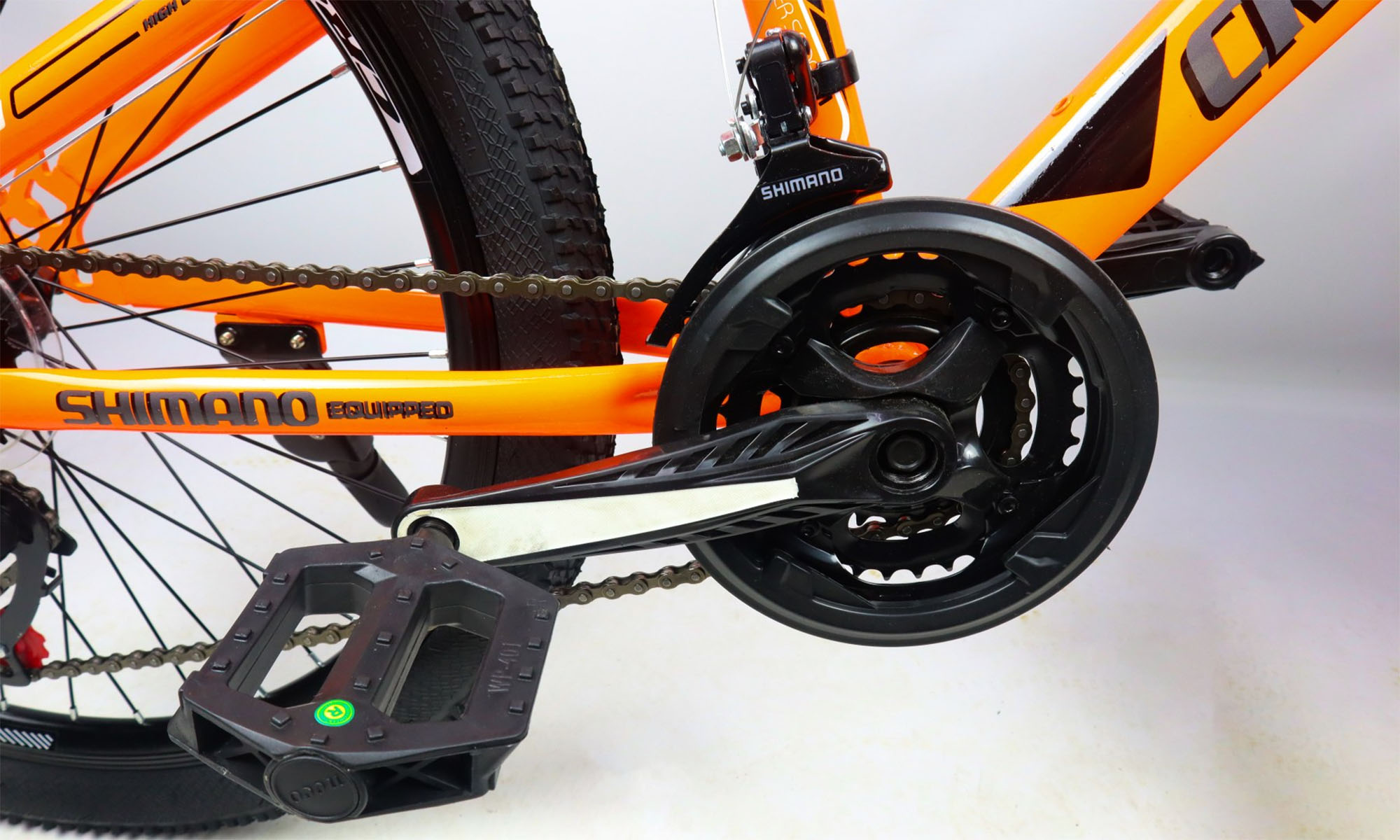 Велосипед CrossBike Atlas 24", размер XXS, рама 12", 2021, Оранжевый-Черный 3