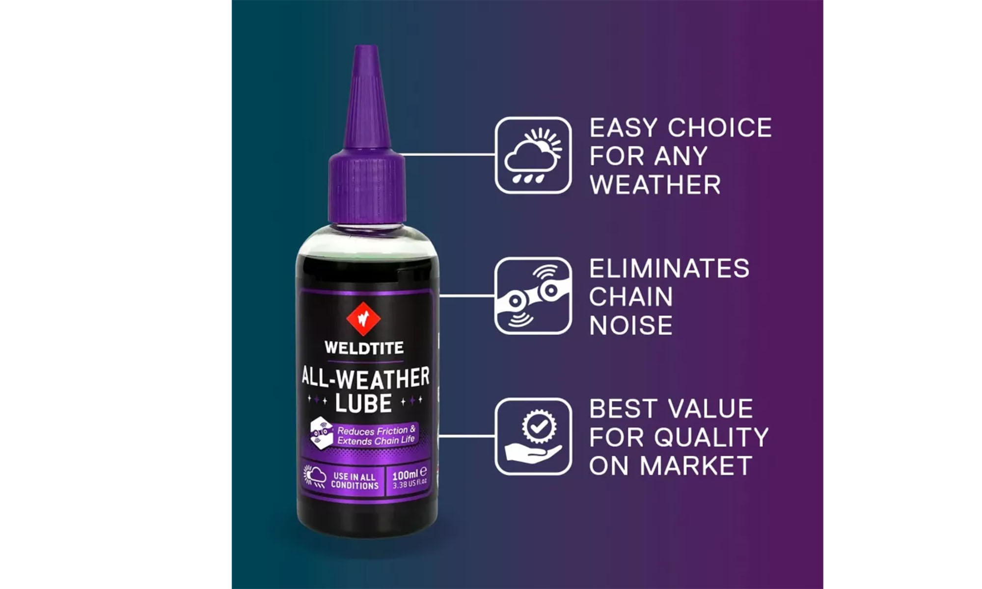 Смазка для цепи Weldtite 03048X ALL-WEATHER LUBE, 1л 2