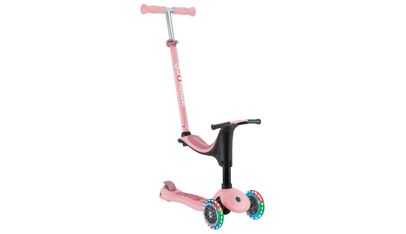 Фотография Самокат GLOBBER GO UP SPORTY со светящимися колёсами, пастельный розовый, 1+ 5