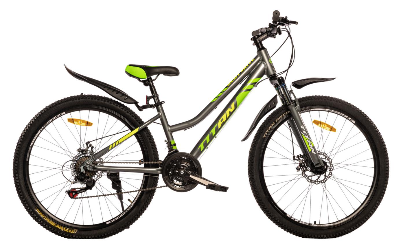 Фотография Велосипед Titan BEST MATE 26" размер XS размер 13 2022 Серо-зеленый