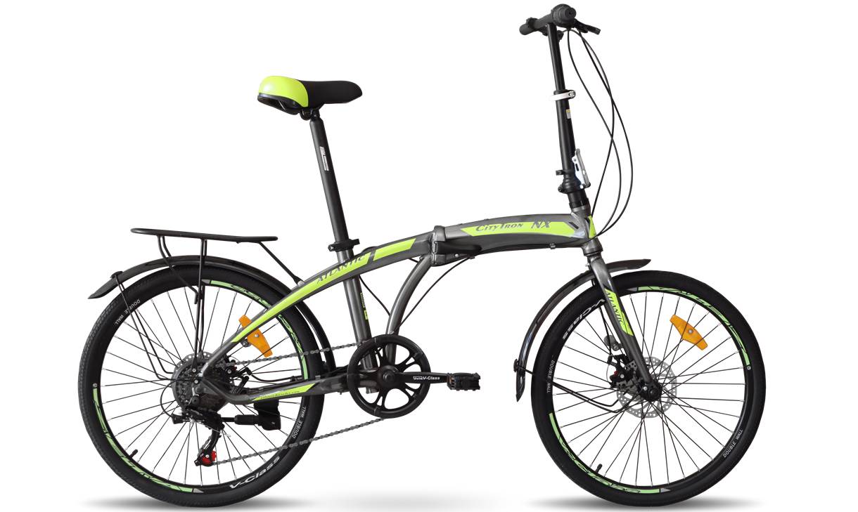 Фотография Велосипед Atlantic Citytron NX 24" размер М 2023 Серо-зеленый