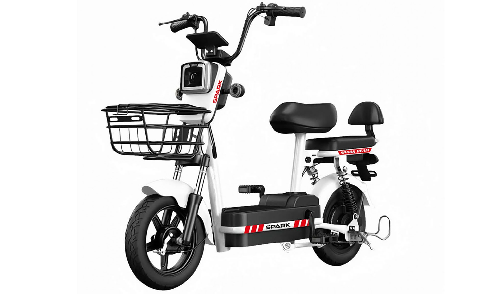 Велосипед с электромотором SPARK BEAM 14", 48V/400W/12Ah, год 2026, Белый 