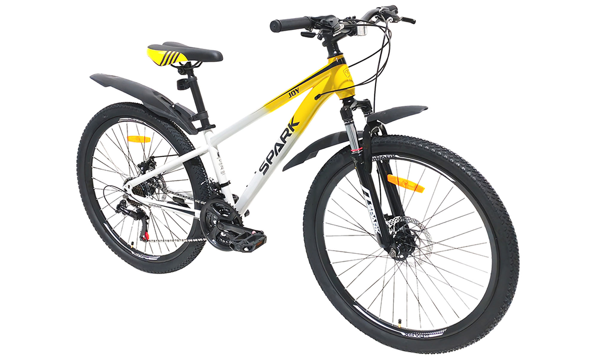 Велосипед SPARK JOY 26", розмір XS, рама 13", 2025, сірий з жовтим 4