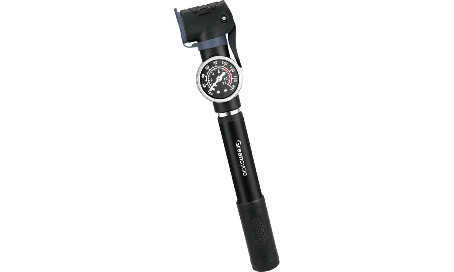 Мининасос Green Cycle GPM-063 телескопический алюминиевый с манометром, Presta+Schrader, 80 psi 