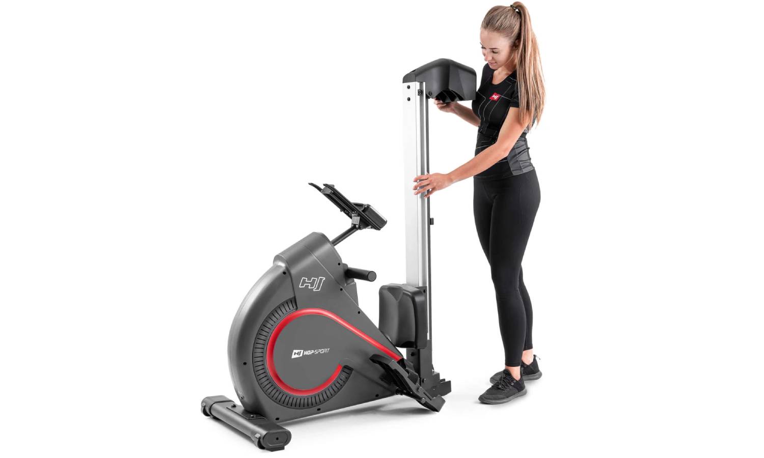 Гребной тренажер Hop-Sport HS-095R Spike черно-красный 10