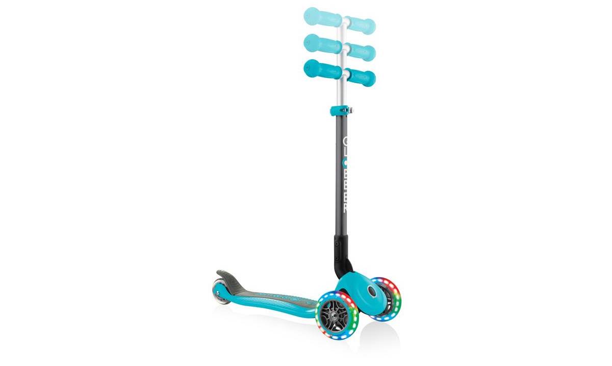 Самокат GLOBBER PRIMO FOLDABLE LIGHTS, бірюзовий, колеса з підсвічуванням, 3+ 2