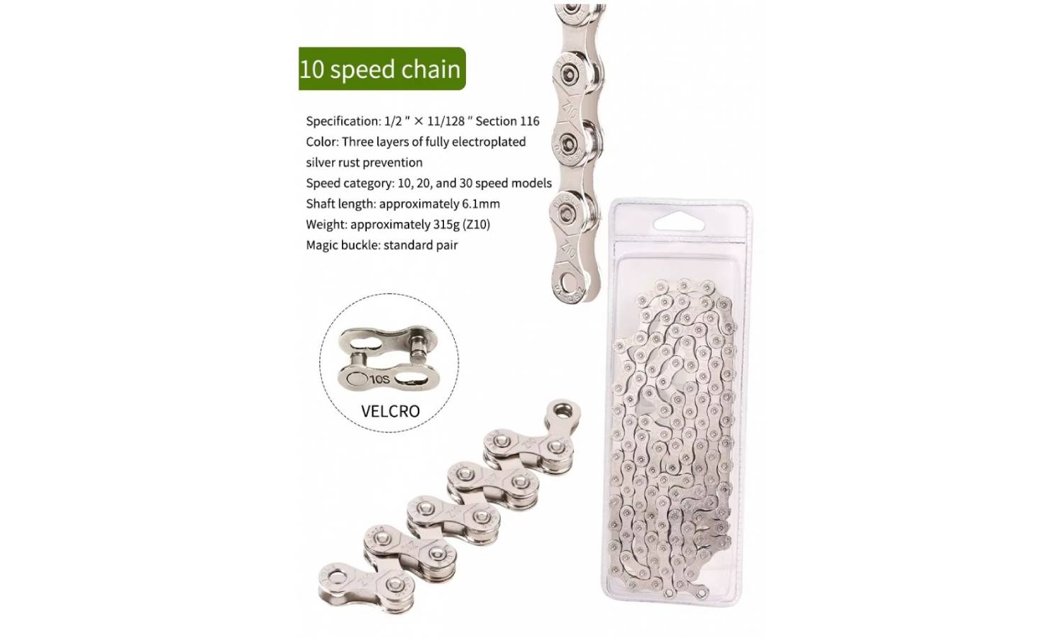Цепь MTB Z10 10sp, 116 лан, серебристый 3