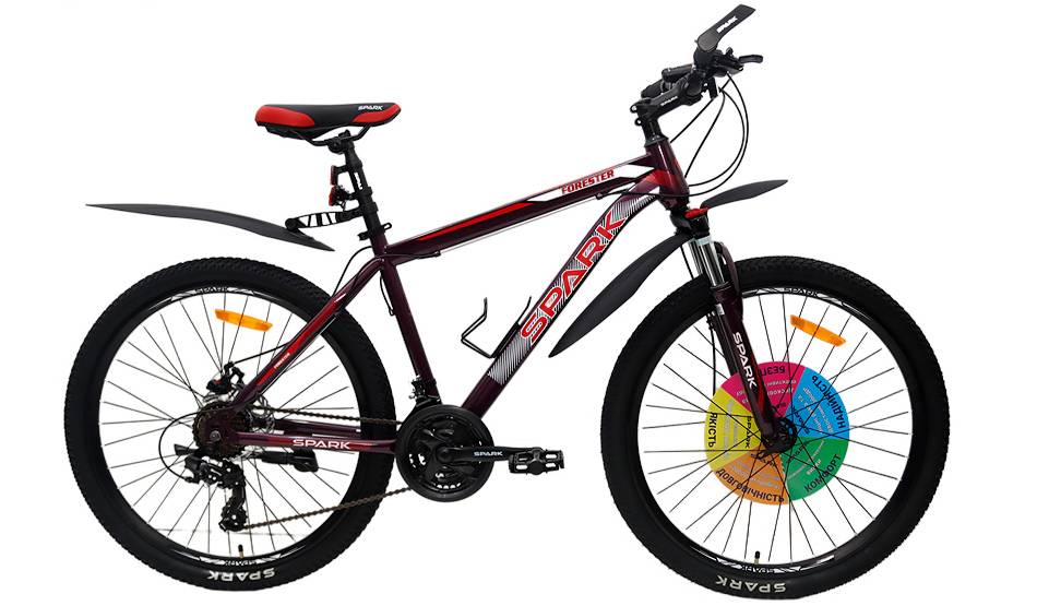Фотография Велосипед SPARK FORESTER 2.0 26" размер М рама 17" 2024 Черно-красный