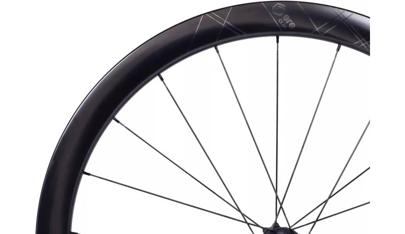 Колесо пер. + задн. 28" ERE GENUS II CL45 CARBON, Road, 100x12/142x12, CL, HG11, tubeless, черный сатин 3