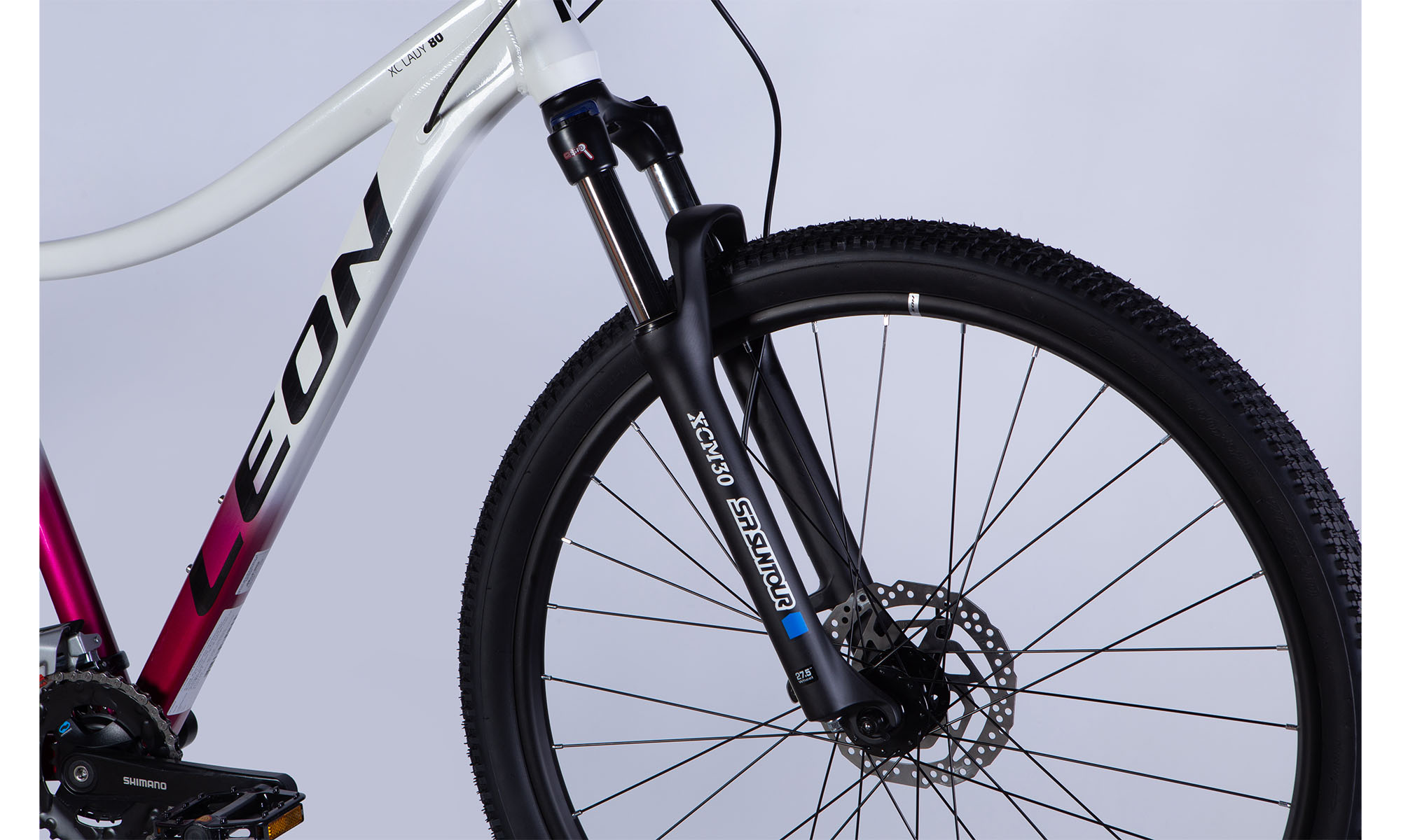 Велосипед Leon XC LADY 80 HDD 27,5", розмір S, рама 16", 2025, білий з малиновим 5