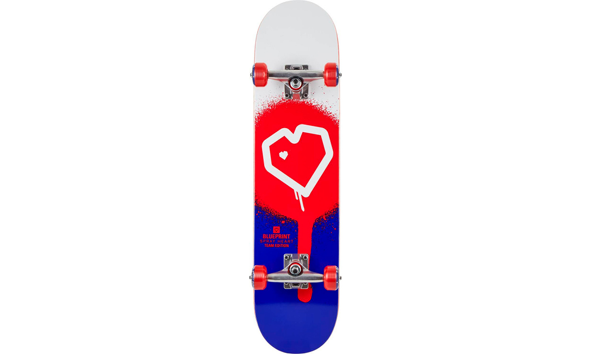 Фотографія Скейтборд Blueprint Spray Heart V2 Complete Red/Blue 31,25 "х8" Червоно-синій