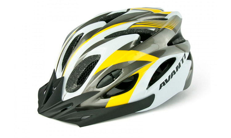 Фотография Шлем велосипедный Avanti AVH-001, размер L (58-61 см)  Серо-желтый