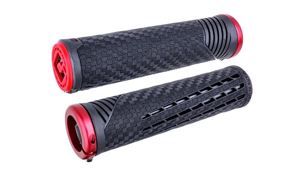 Гріпси ODI CF Grip v2.1 Lock-On Pearl Blk/Red w/MtRedClamp 