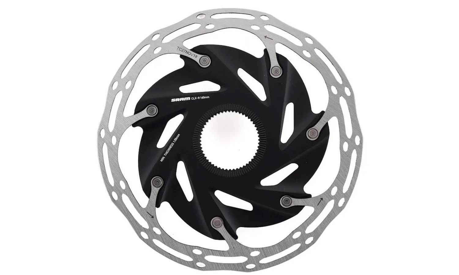 Фотографія Ротор гальмівний SRAM Centerline X Road 2 шт 160mm Black Rounded сталеві болти 