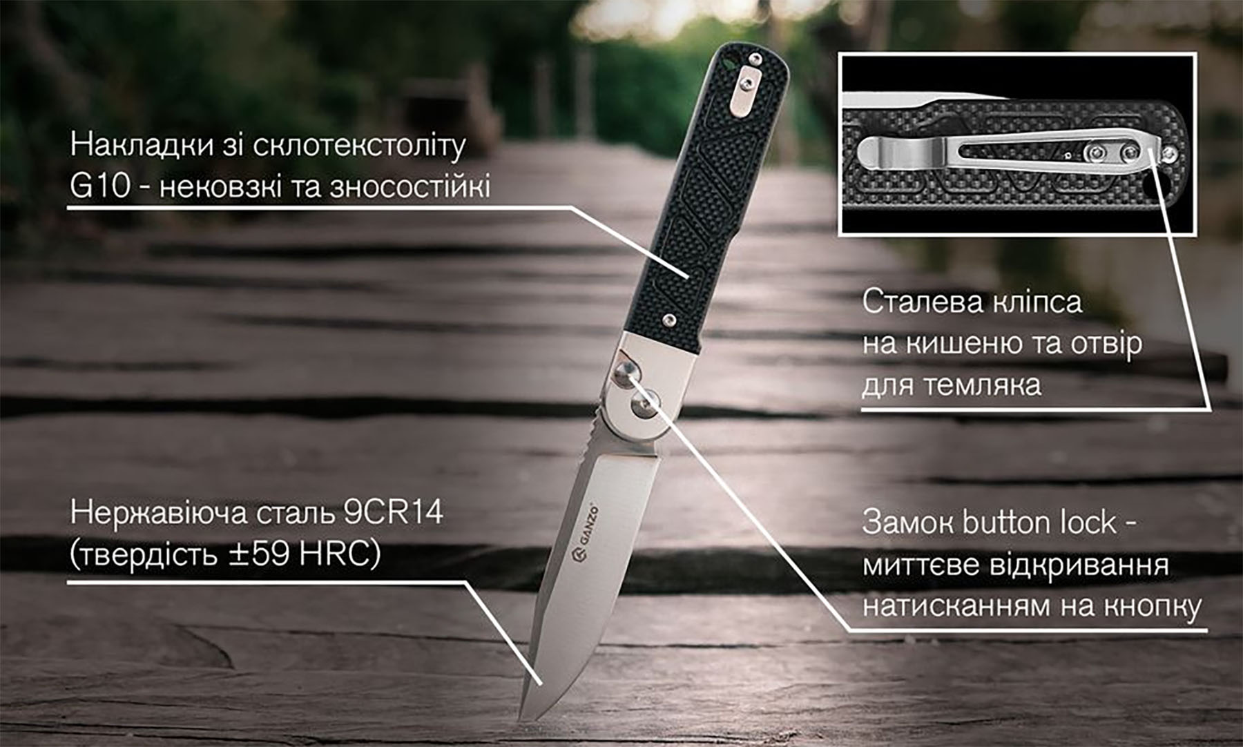 Ніж складаний Ganzo G767-BK чорний 3