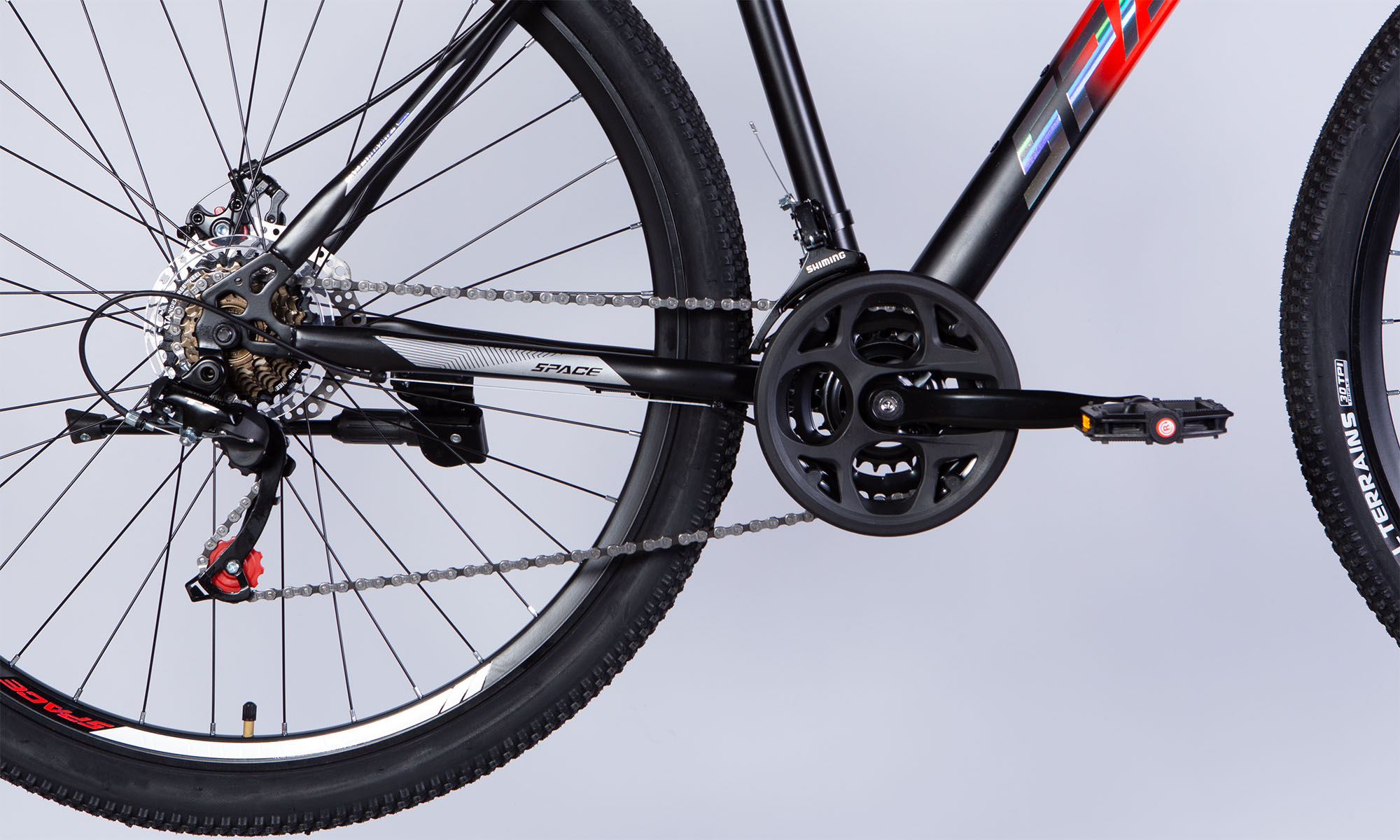 Велосипед SPACE MARS DD FR, 29", ST, рама-18", 2025, красно-черный (матовый) 2