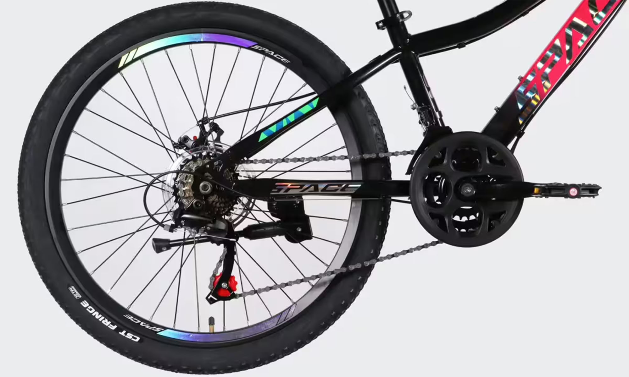 Велосипед SPACE AURORA DD FR 24", размер XXS, рама 12", год 2026, розово-черный 2