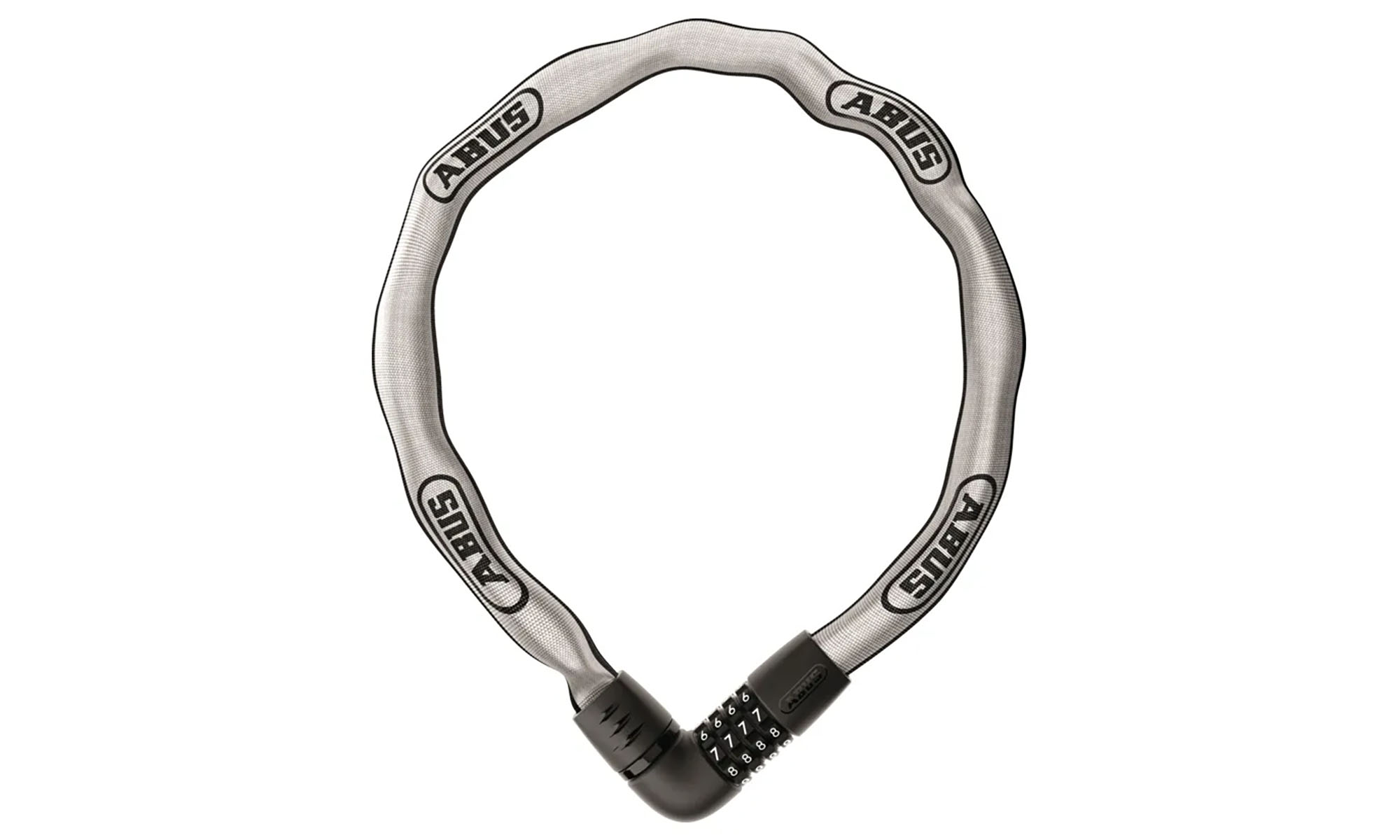 Замок кодовый с цепью ABUS 6807C/110см, refelctive, серый светоотражающий 