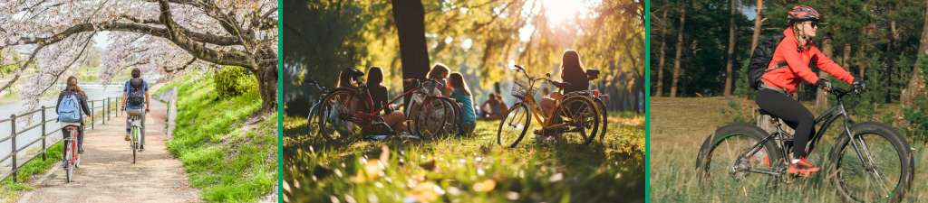 Катание на велосипеде весной