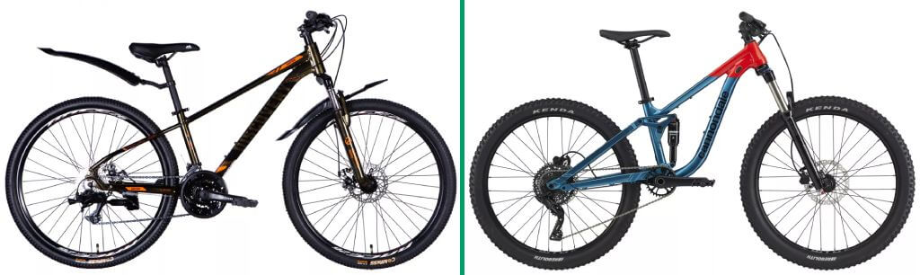 Однопідвісний і двопідвісний підліткові МТБ